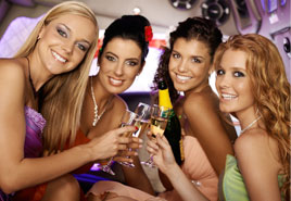 Women Celebrating in a Limousine